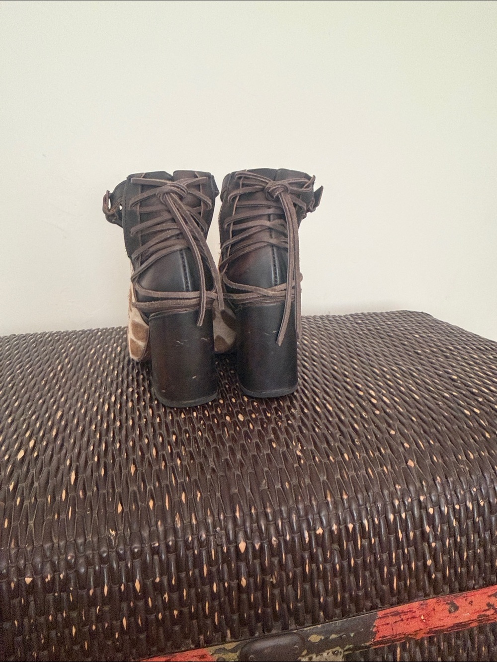 Freebird Jillian Leopard Print Ankle-Strap Block Heel Pumps - Brown - Picture 4 of 5